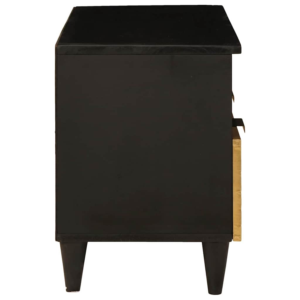 TV-skab Sort og Guld 70 x 33 x 46 cm Konstrueret træ