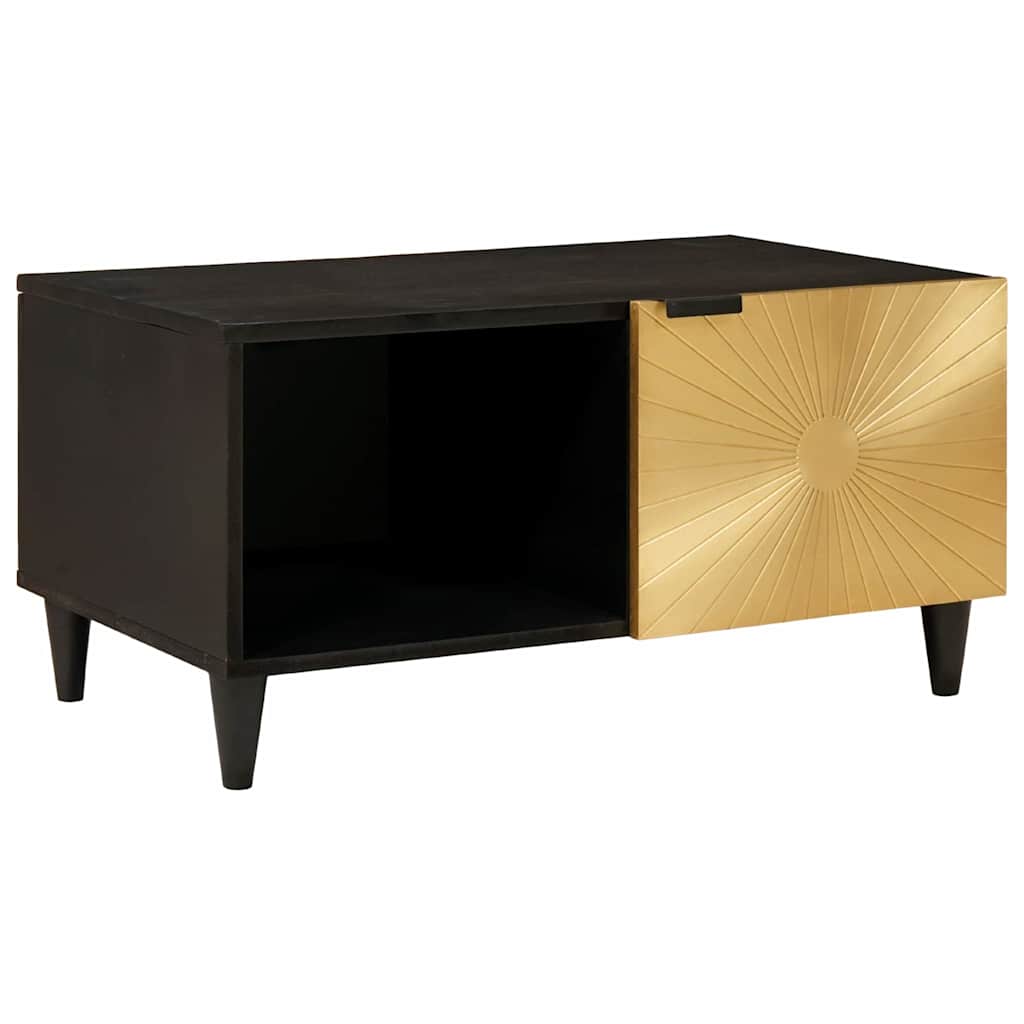 Sofabord Sort og Guld 80 x 50 x 40 cm Konstrueret træ