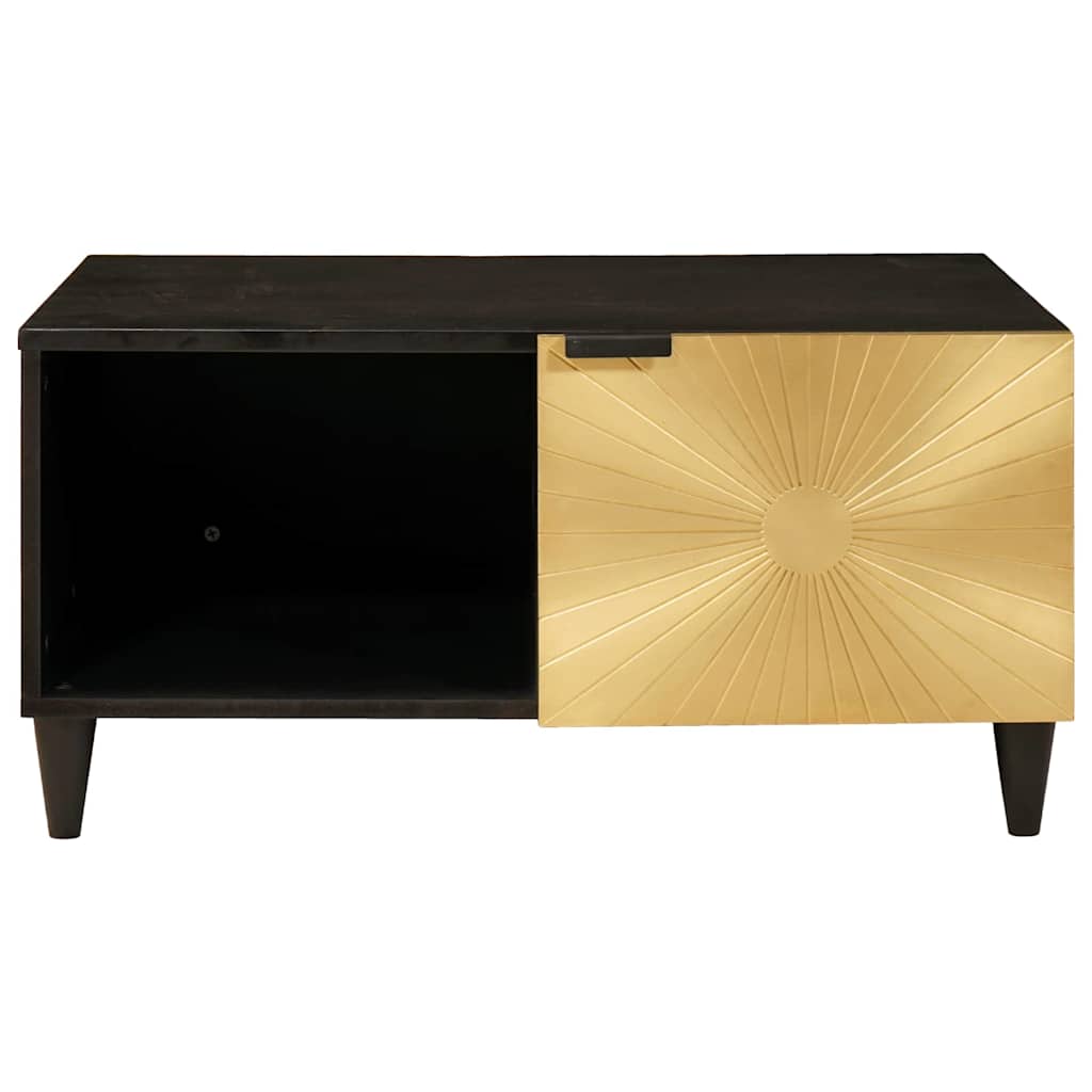 Sofabord Sort og Guld 80 x 50 x 40 cm Konstrueret træ