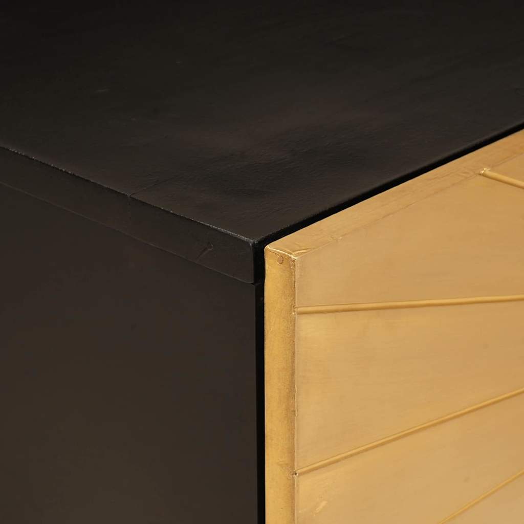 Sofabord Sort og Guld 80 x 50 x 40 cm Konstrueret træ