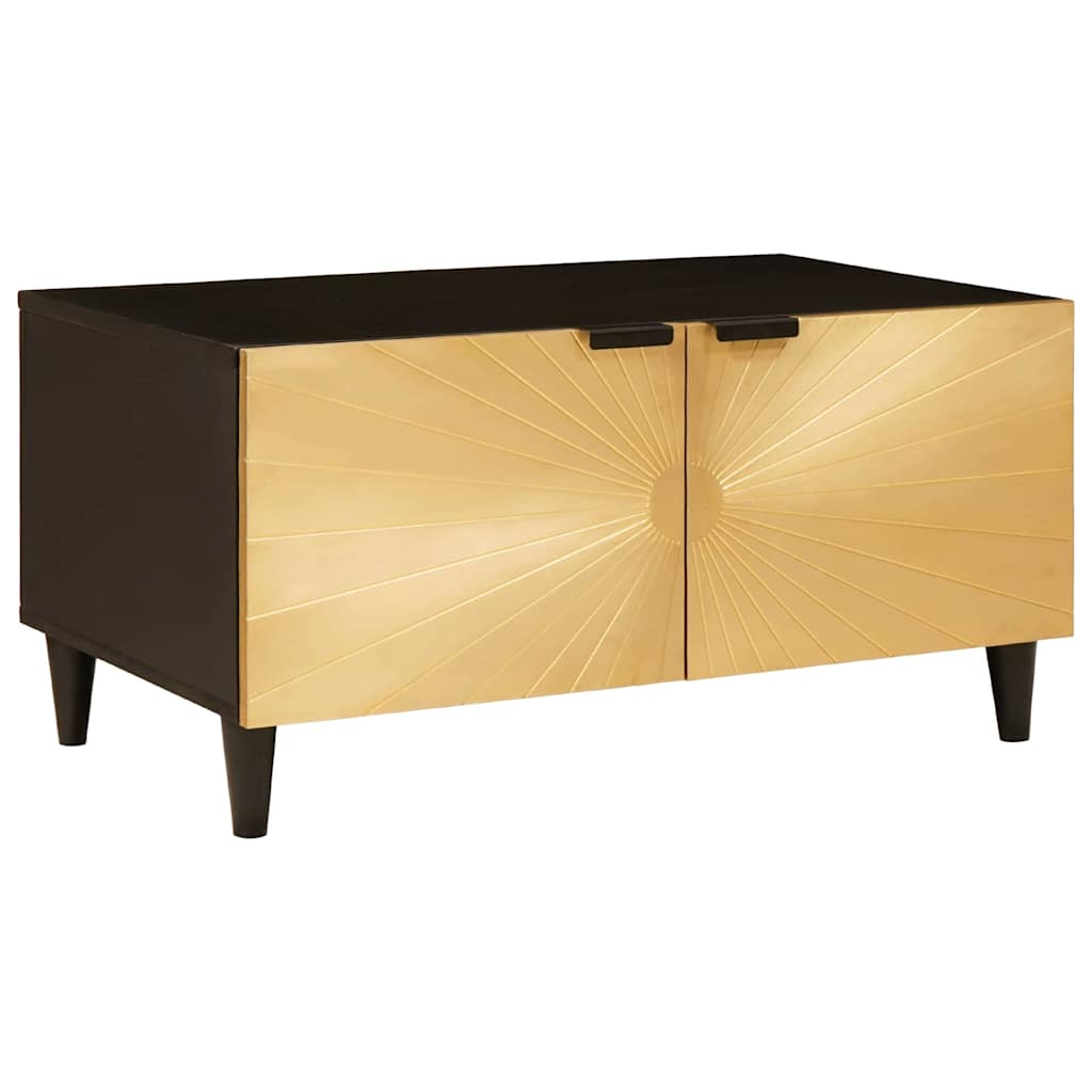 Sofabord Sort og Guld 80 x 50 x 40 cm Konstrueret træ