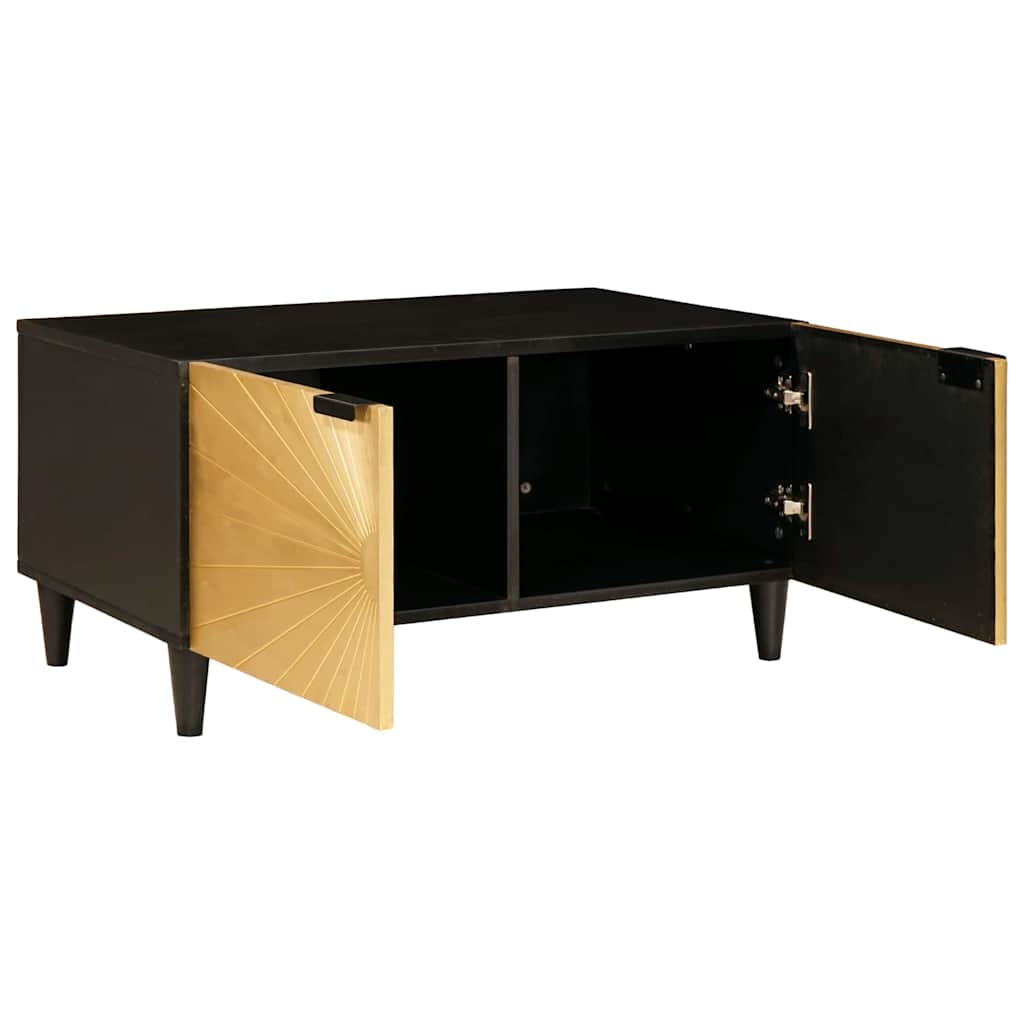 Sofabord Sort og Guld 80 x 50 x 40 cm Konstrueret træ