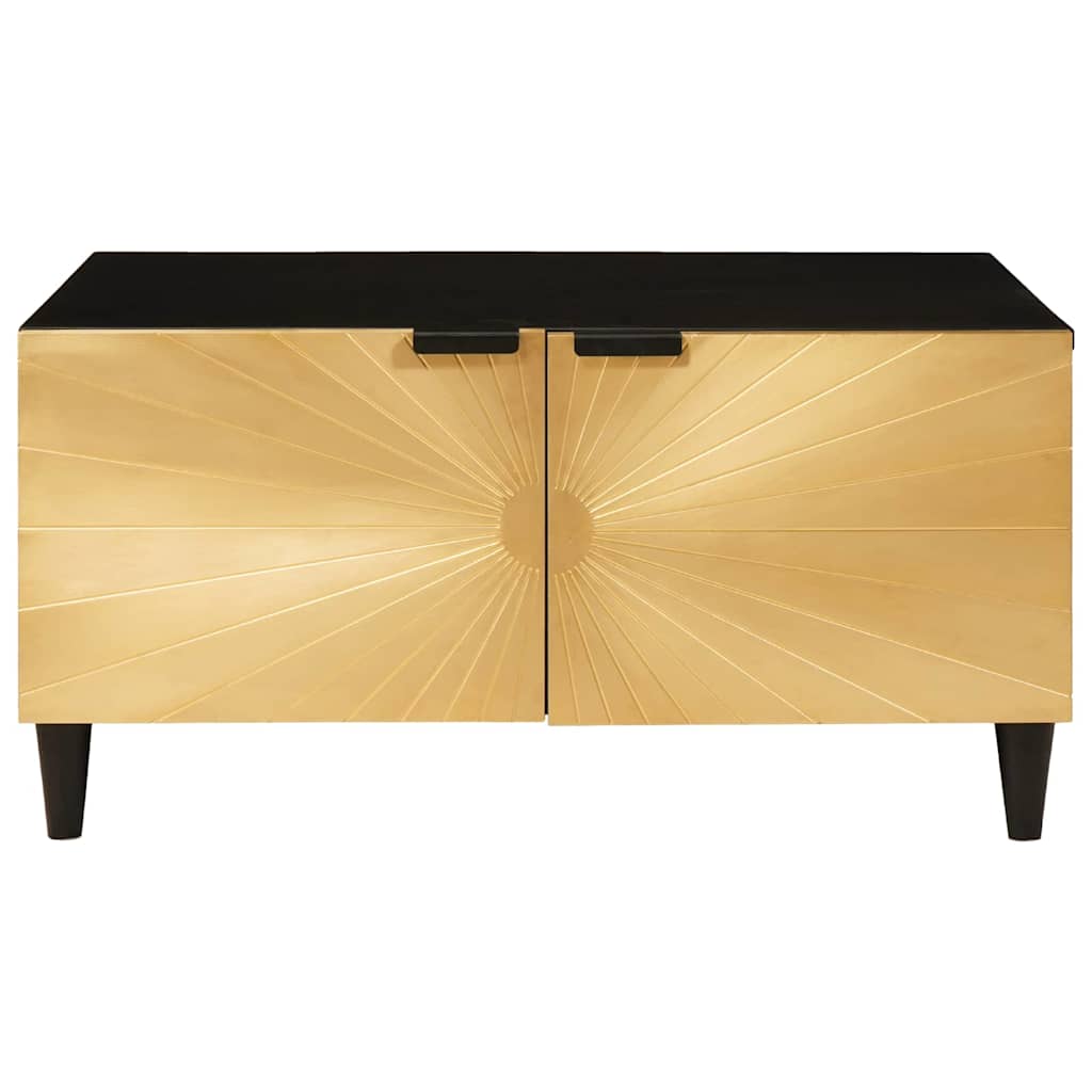 Sofabord Sort og Guld 80 x 50 x 40 cm Konstrueret træ