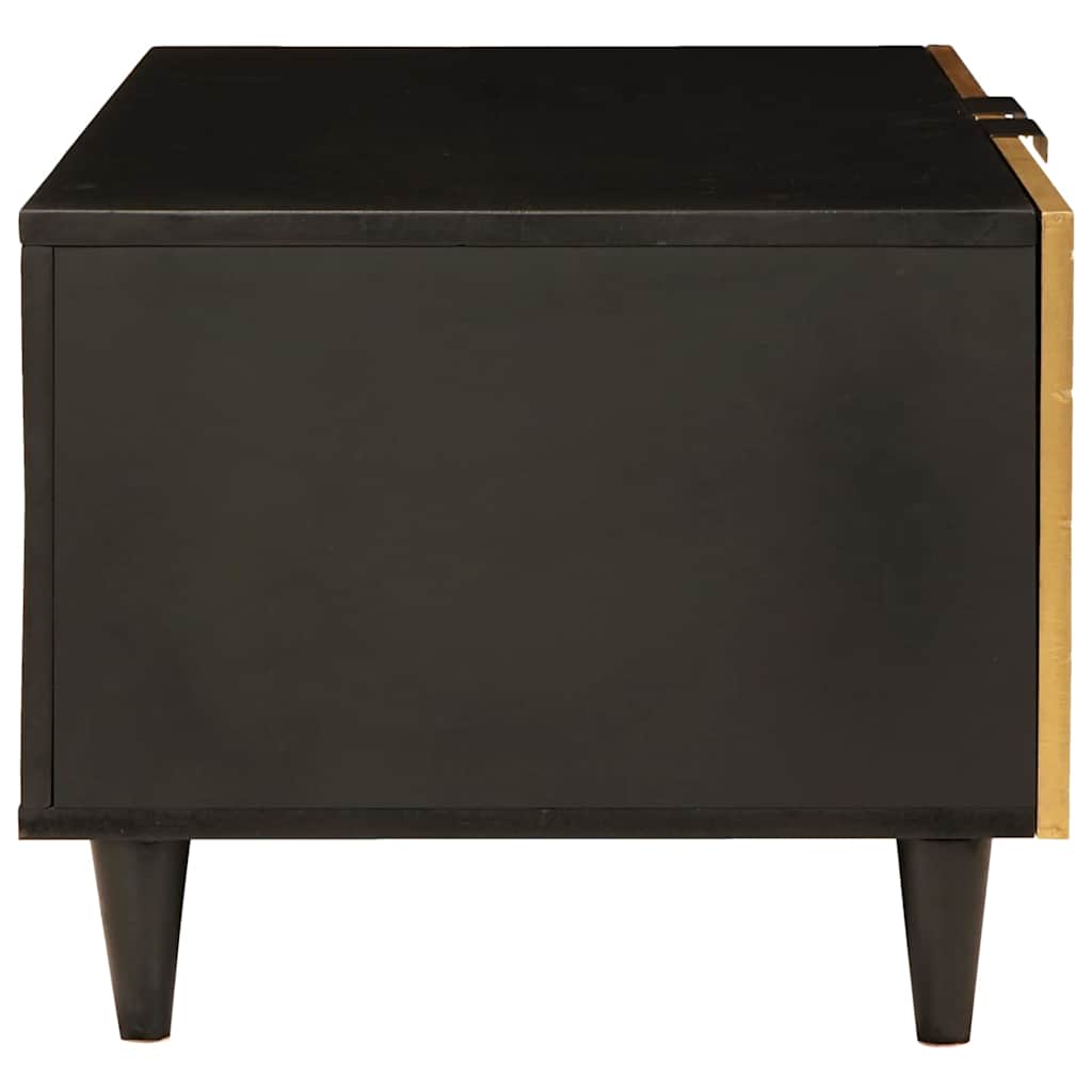 Sofabord Sort og Guld 80 x 50 x 40 cm Konstrueret træ
