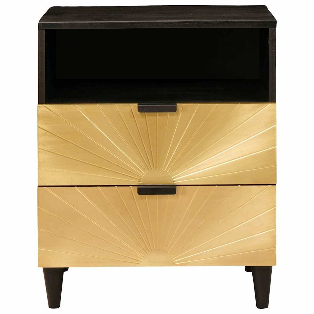 Sengebord Sort og Guld 50 x 33 x 62 cm Konstrueret træ