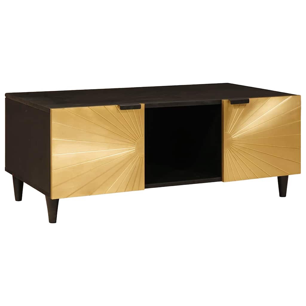 Sofabord Sort og Guld 100 x 54 x 40 cm Konstrueret træ