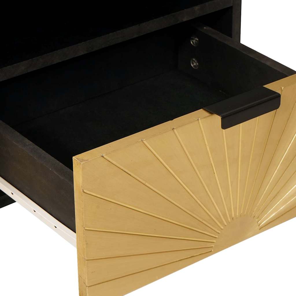 Sofabord Sort og Guld 40 x 33 x 46 cm Konstrueret træ