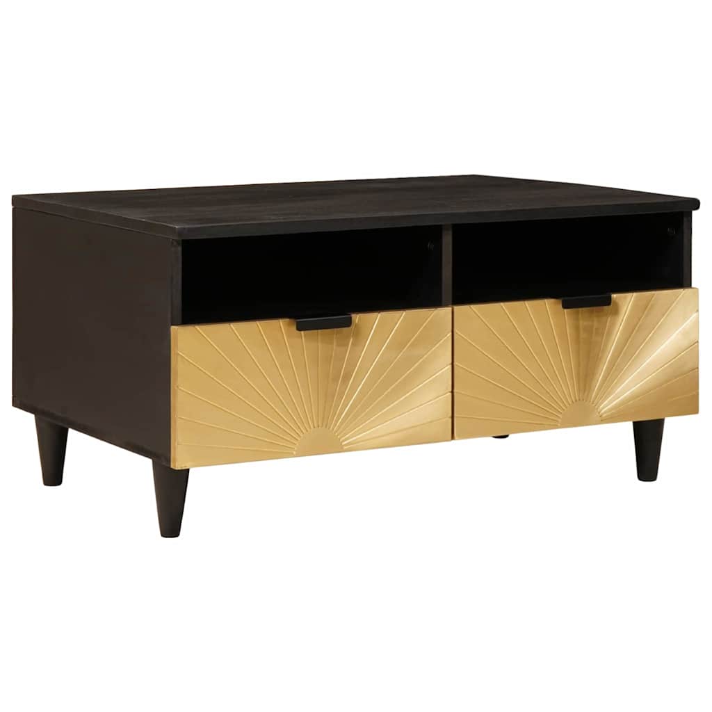 Sofabord Sort og Guld 40 x 33 x 46 cm Konstrueret træ