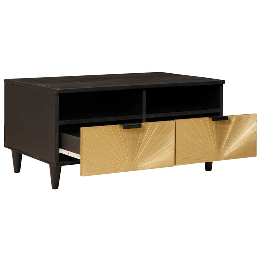 Sofabord Sort og Guld 40 x 33 x 46 cm Konstrueret træ