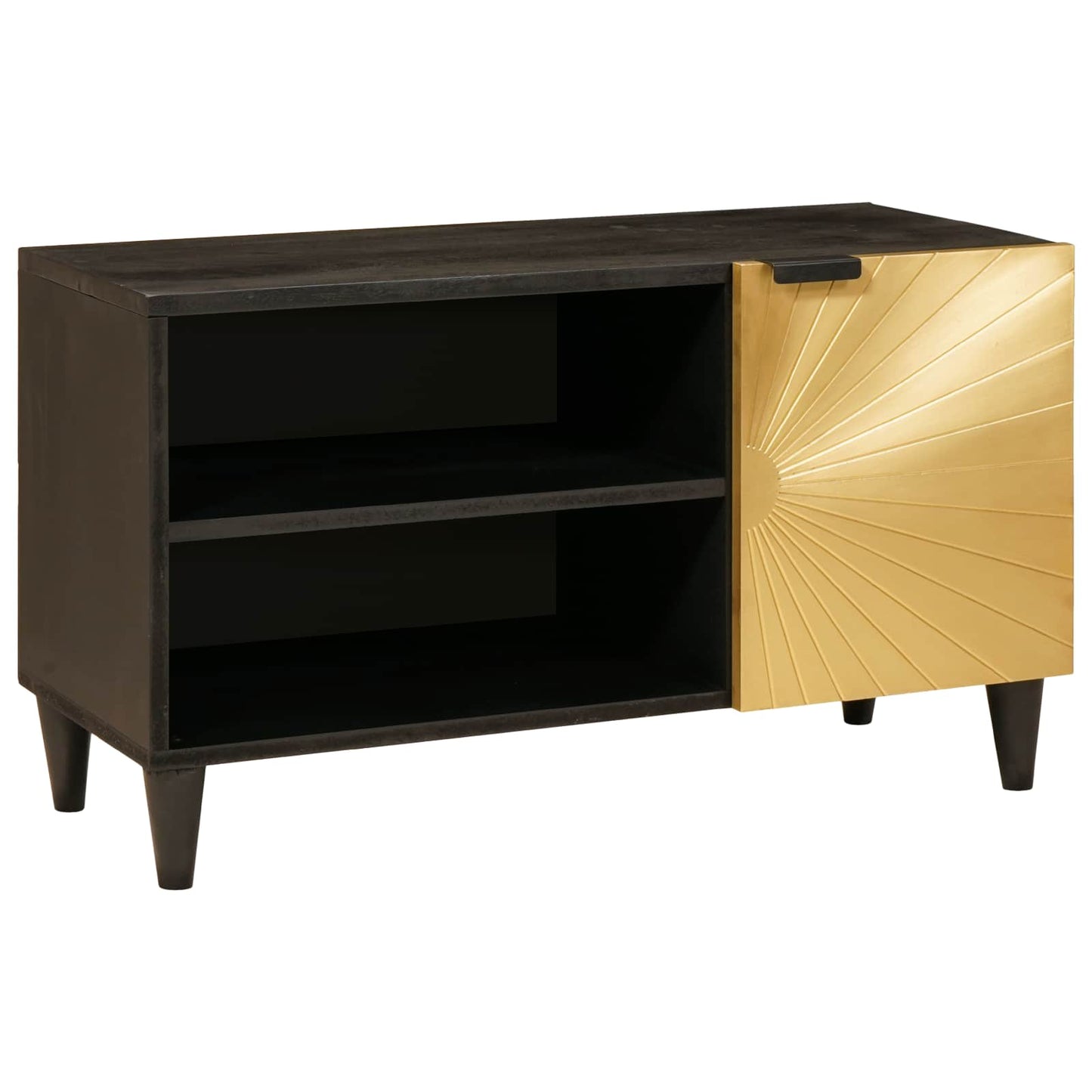 TV-skab Sort og Guld 80 x 33 x 46 cm Konstrueret træ