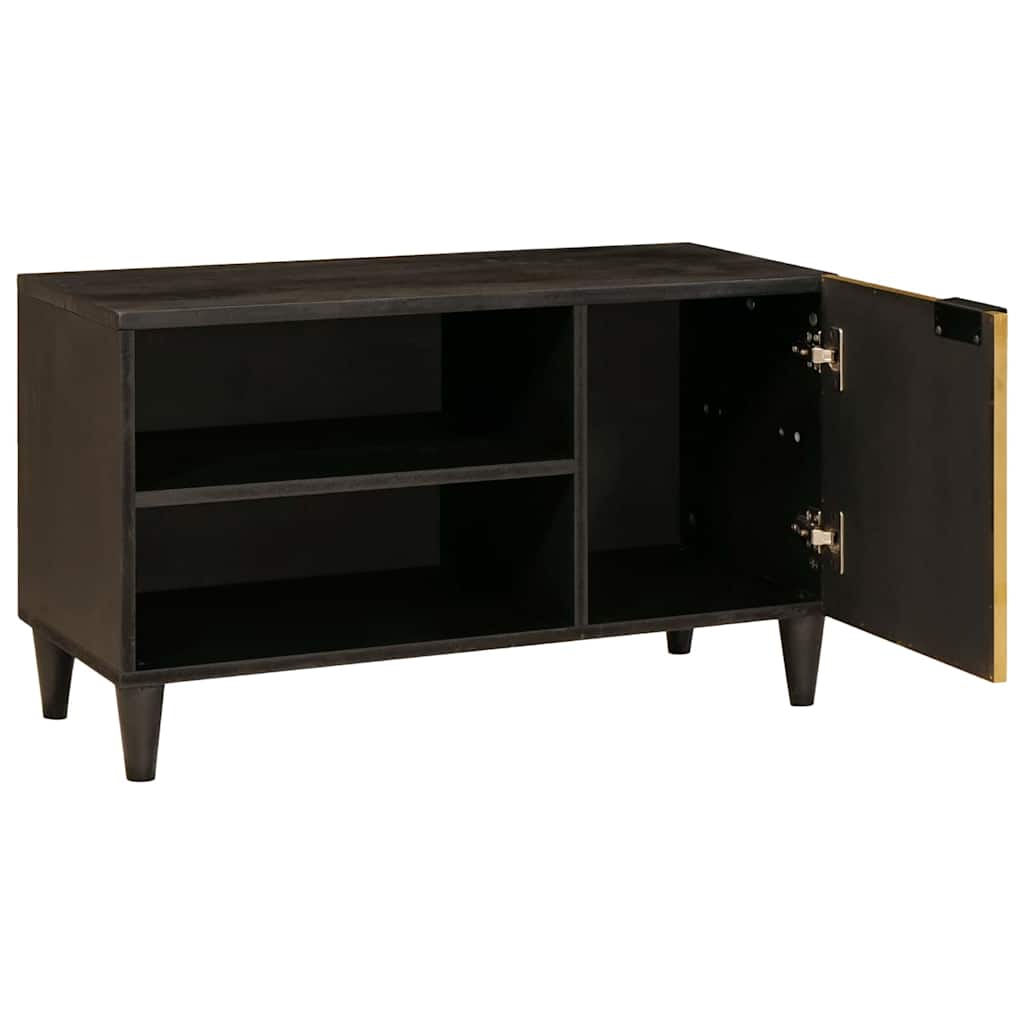 TV-skab Sort og Guld 80 x 33 x 46 cm Konstrueret træ