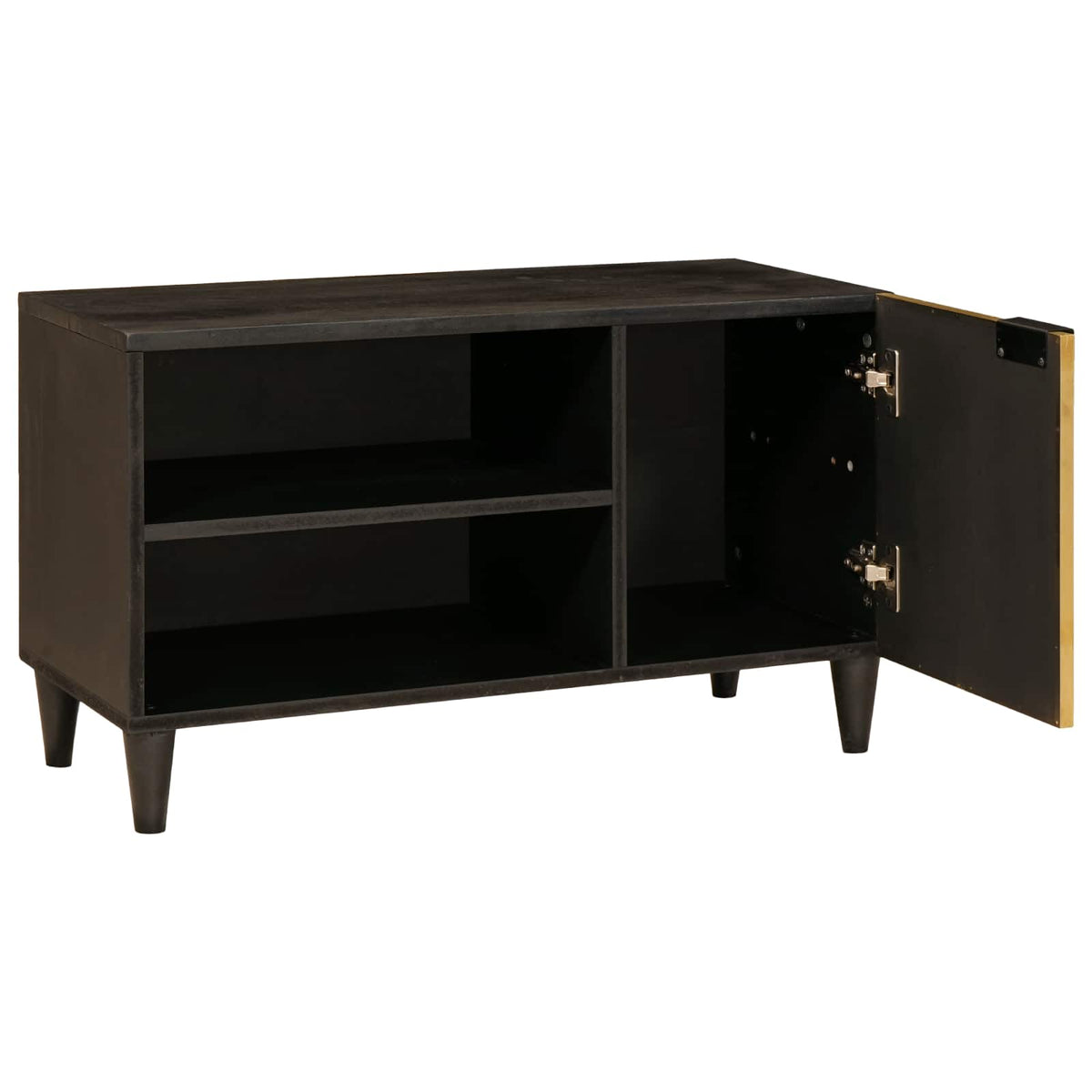 TV-skab Sort og Guld 80 x 33 x 46 cm Konstrueret træ