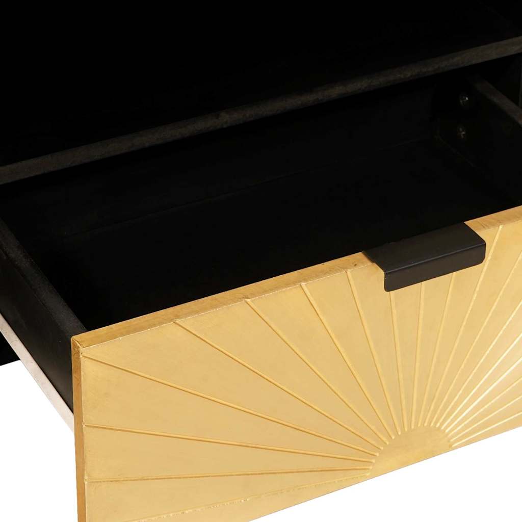 TV-skab Sort og Guld 80 x 33 x 46 cm Konstrueret træ