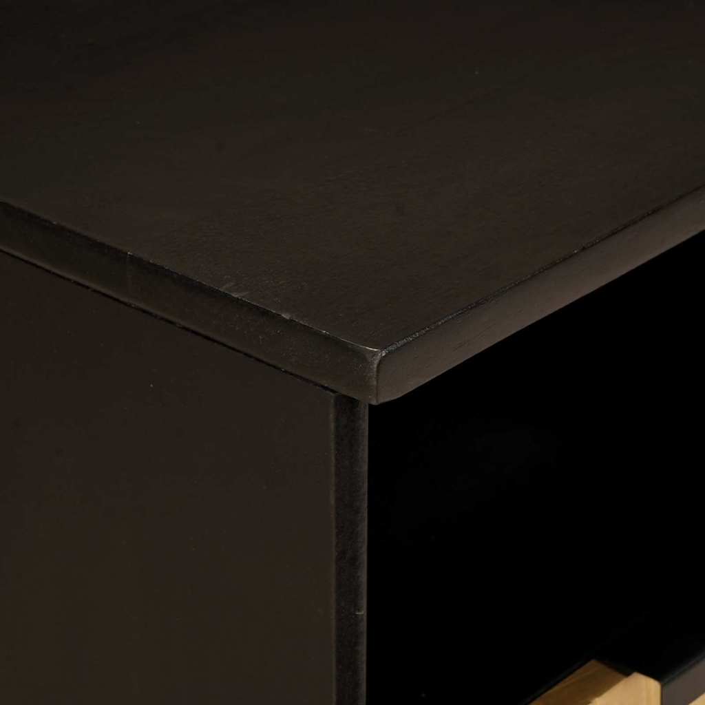 TV-skab Sort og Guld 100 x 33 x 46 cm Konstrueret træ