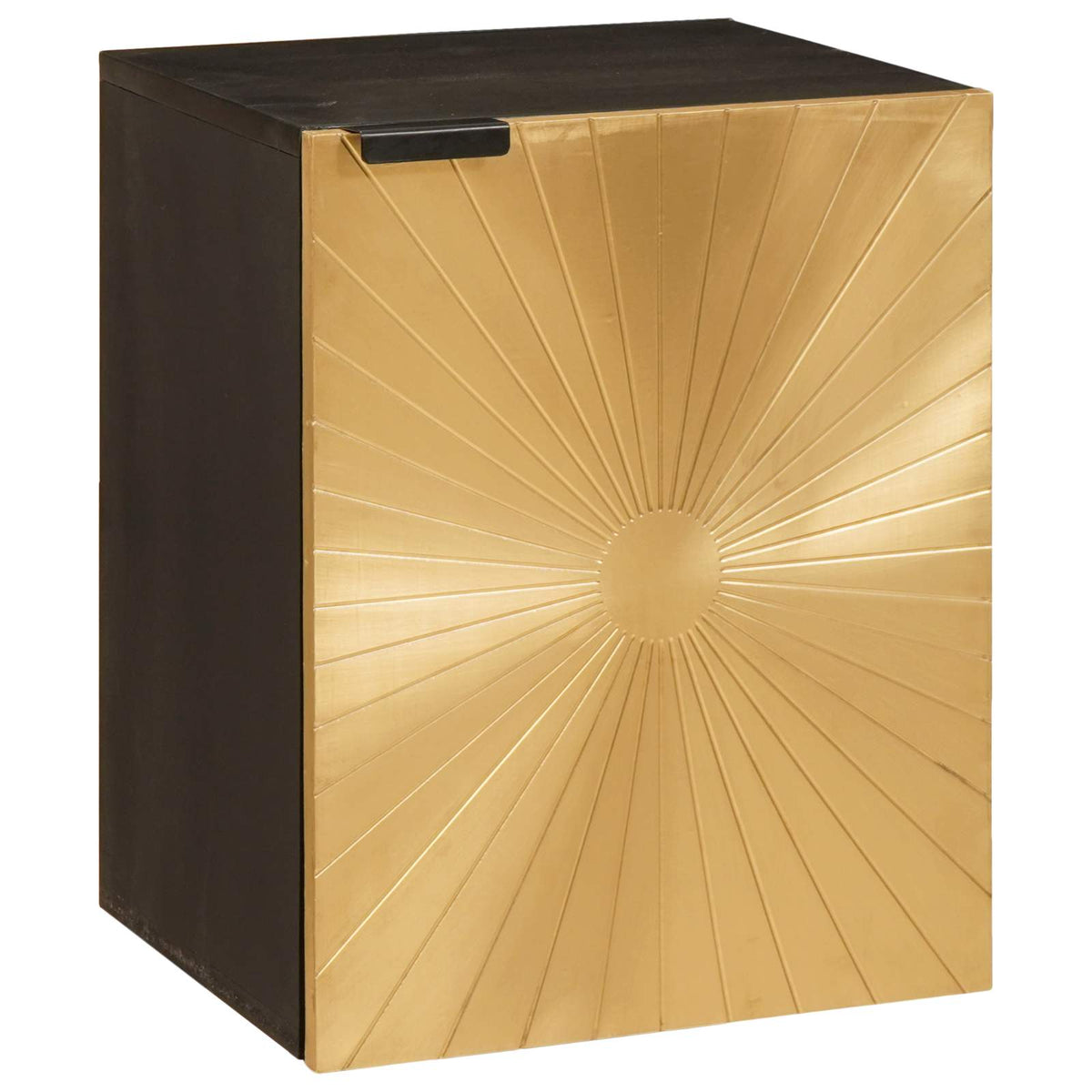 Badeværelsesskab Sort og Guld 38 x 33 x 48 cm Massivt mangotræ
