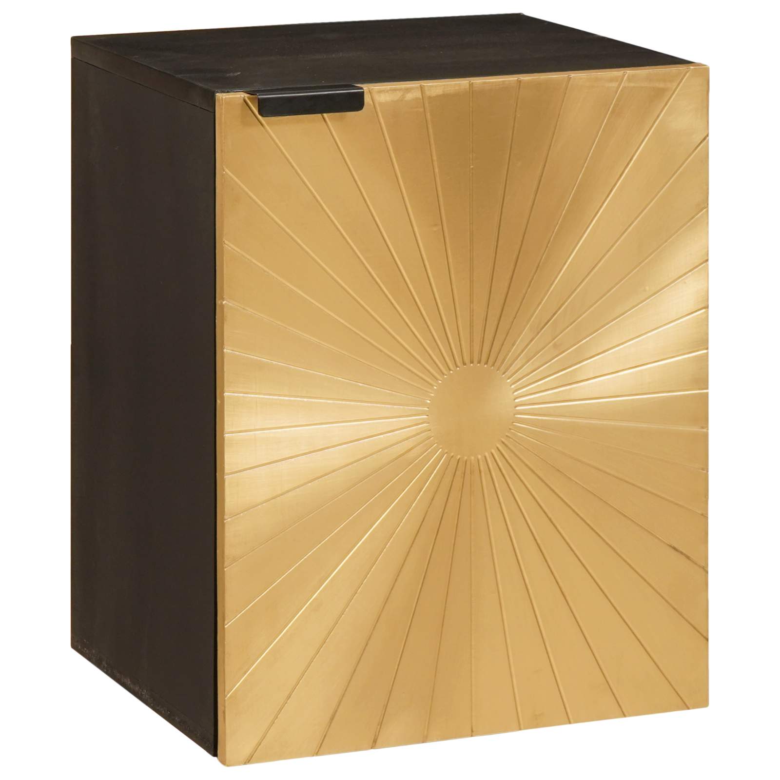 vidaXL Badeværelsesskab Sort og Guld 38 x 33 x 48 cm Massivt mangotræ