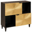 Sideskab Sort og Guld 80 x 33,5 x 75 cm Massivt mangotræ