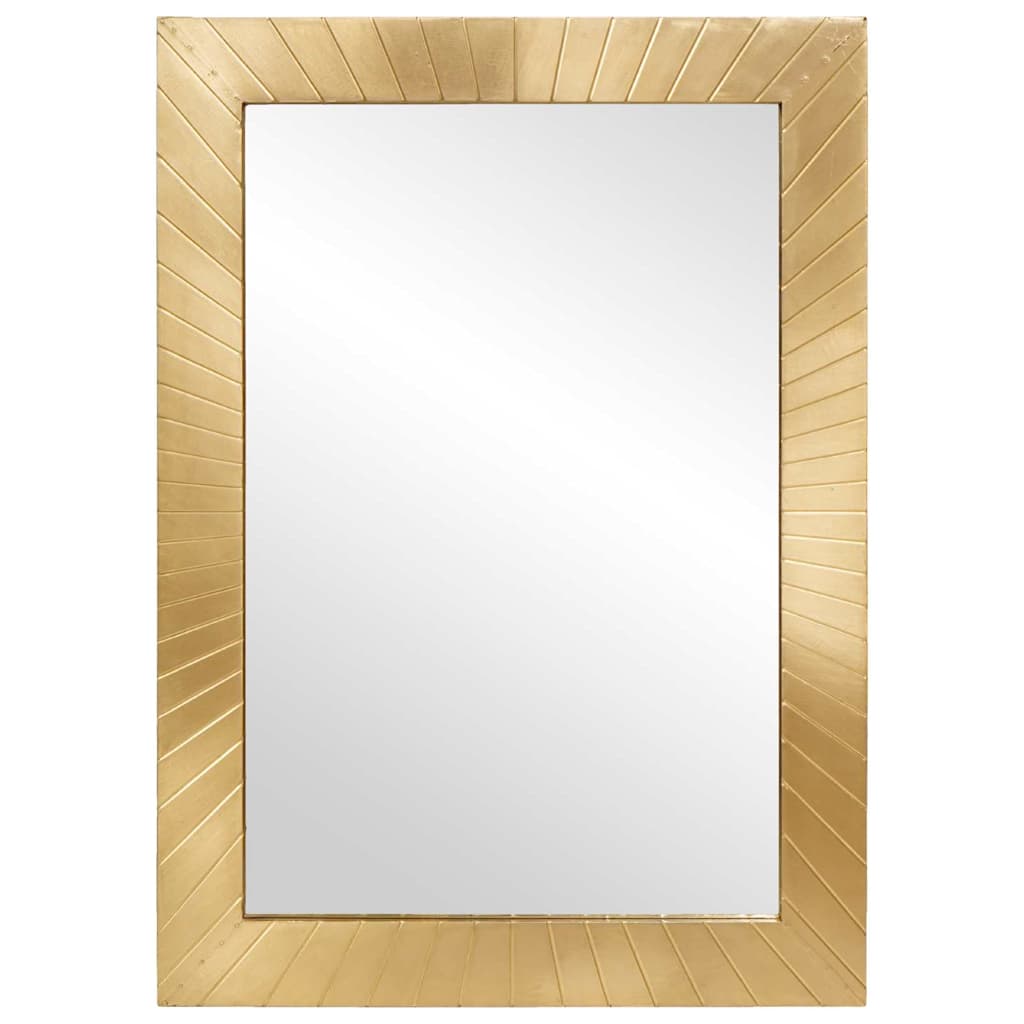 Badeværelsesspejl Guld 50 x 2,5 x 70 cm Glass og fast mango træ