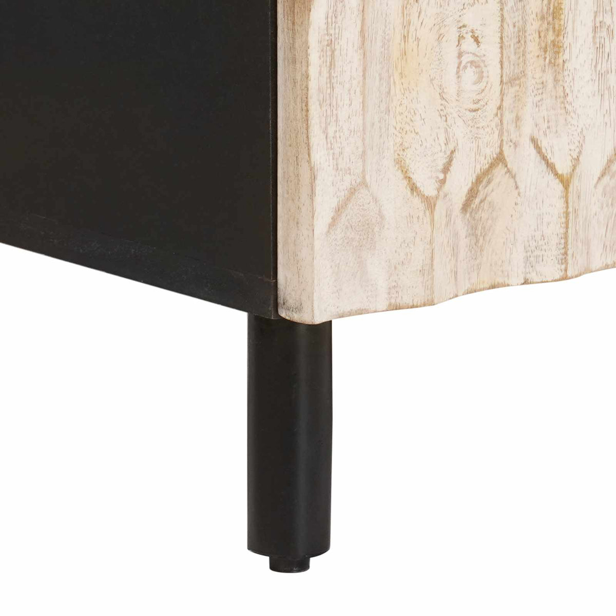 TV-skab Hvid Vask Finish 105 x 33 x 46 cm Massivt mangotræ