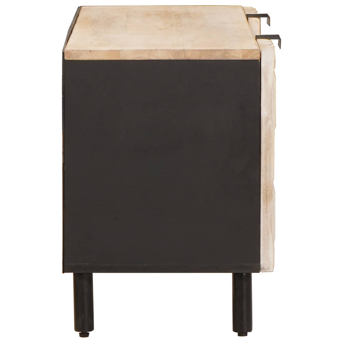 TV-skab Hvid Vask Finish 105 x 33 x 46 cm Massivt mangotræ