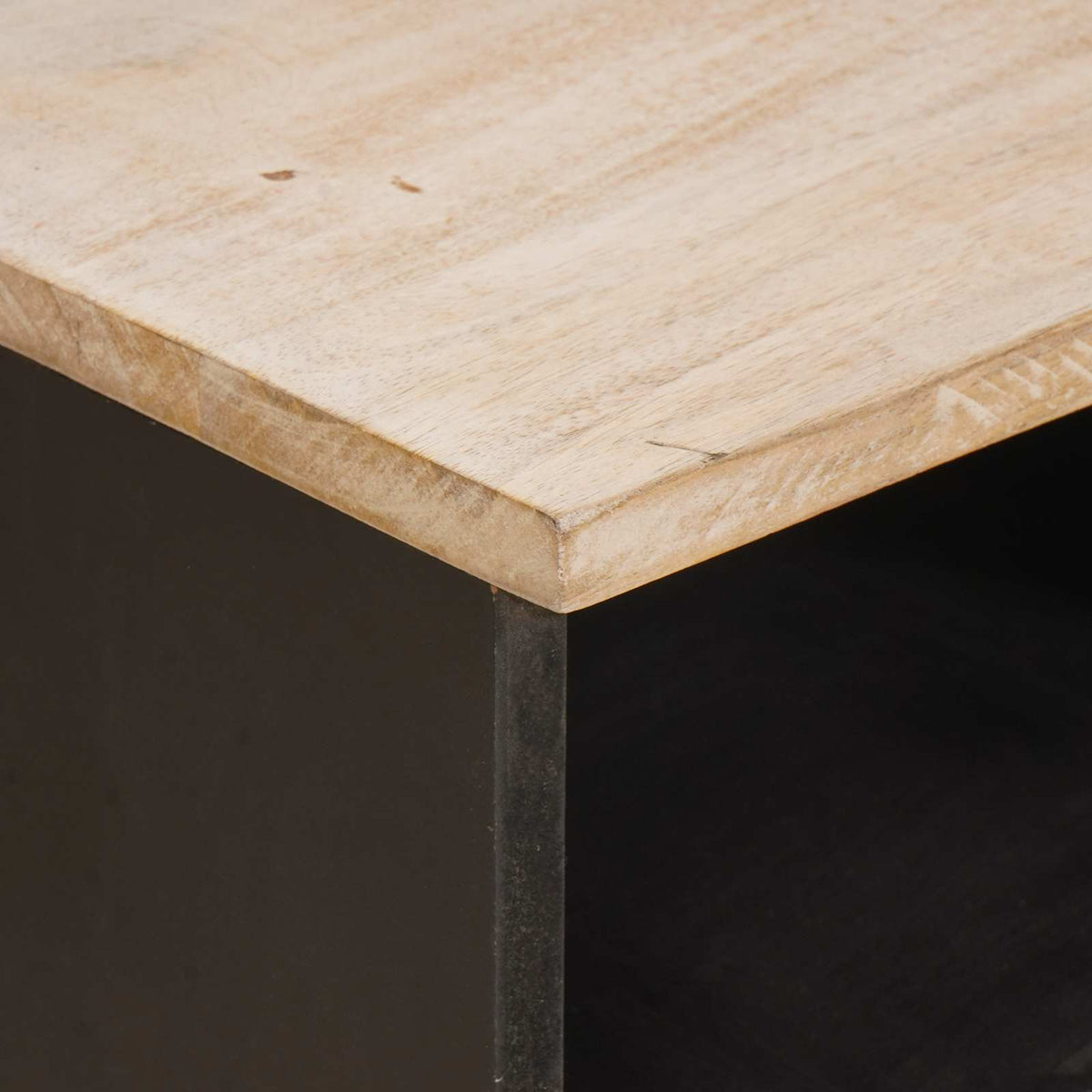 TV-skab Hvid Vask Finish 70 x 33 x 46 cm Massivt mangotræ