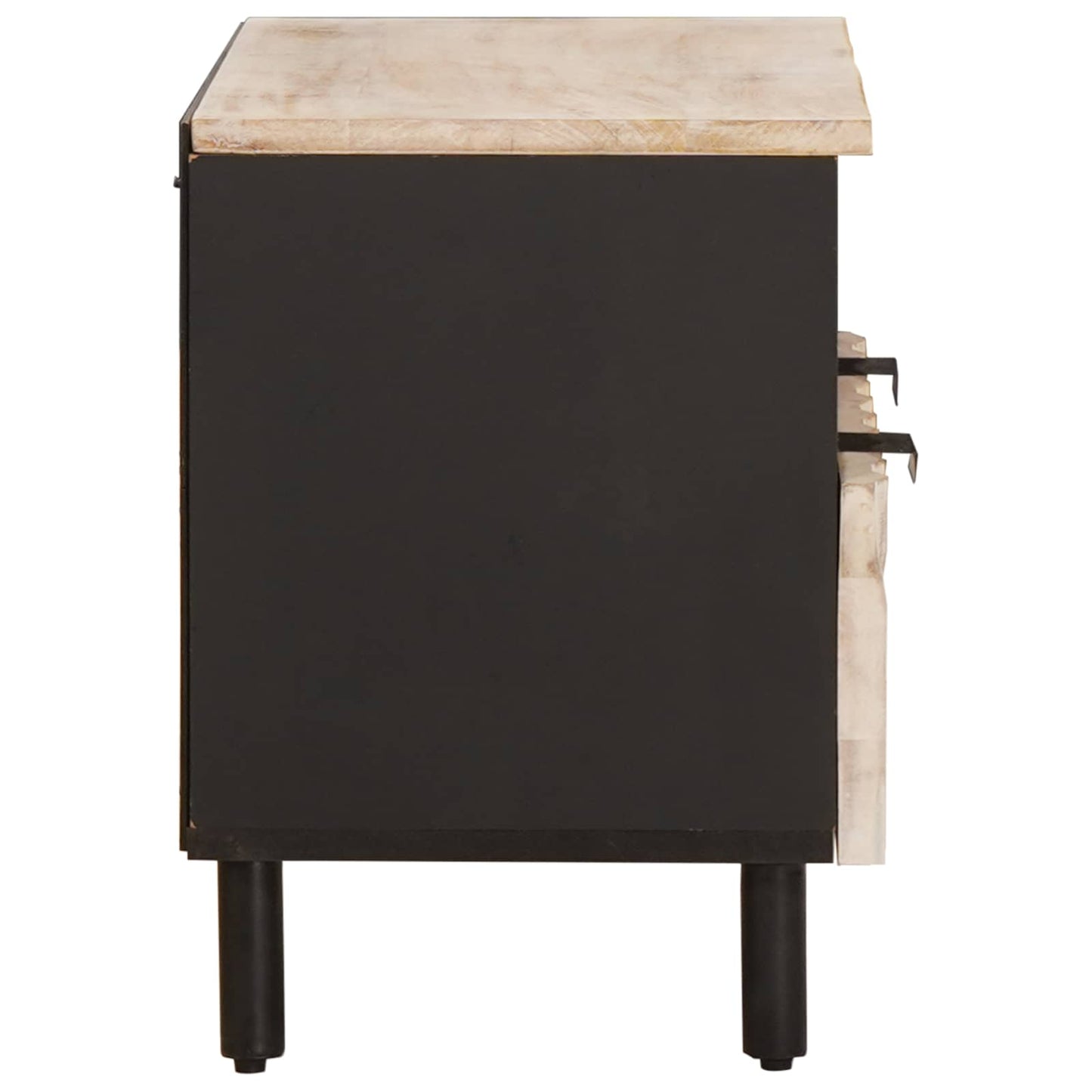 TV-skab Hvid Vask Finish 70 x 33 x 46 cm Massivt mangotræ