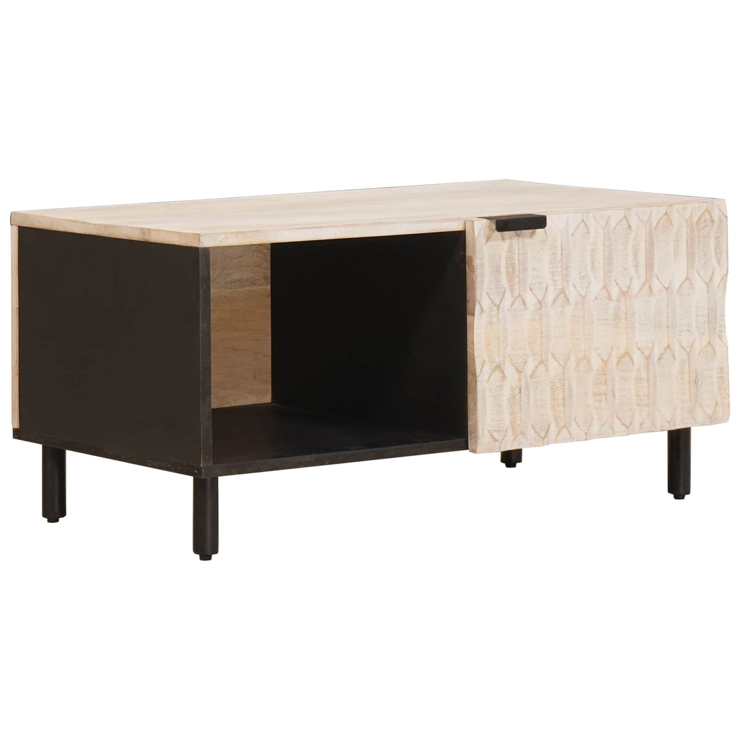 Sofabord Hvid 80 x 50 x 40 cm Massivt mangotræ