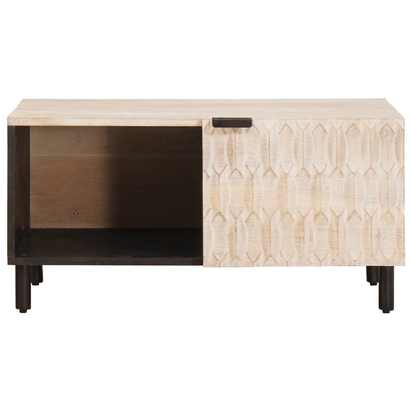Sofabord Hvid 80 x 50 x 40 cm Massivt mangotræ