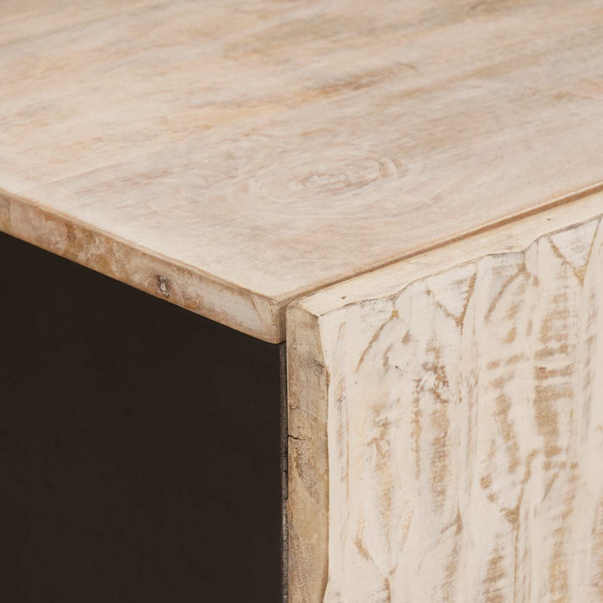 Sofabord Hvid 80 x 50 x 40 cm Massivt mangotræ