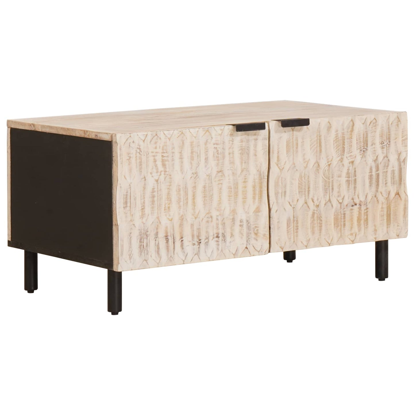 Sofabord Hvid 80 x 50 x 40 cm Massivt mangotræ