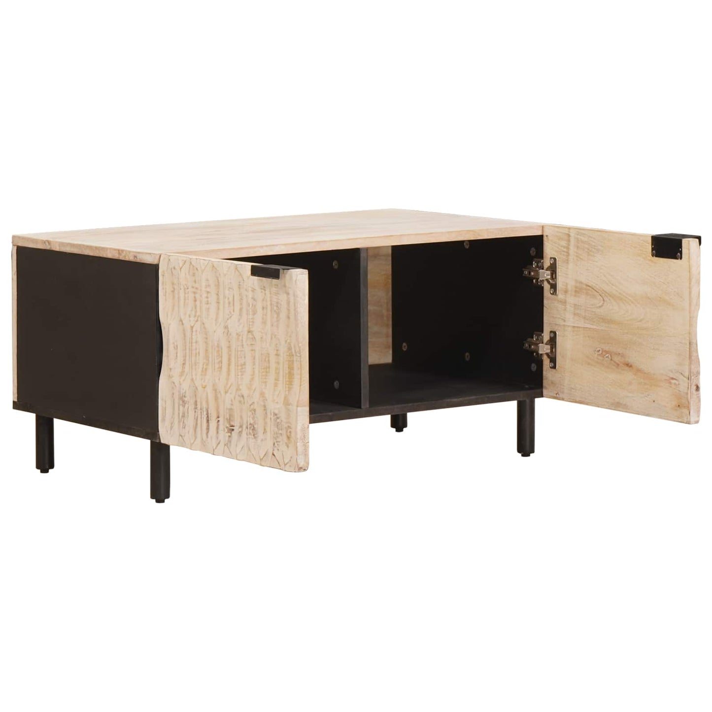 Sofabord Hvid 80 x 50 x 40 cm Massivt mangotræ