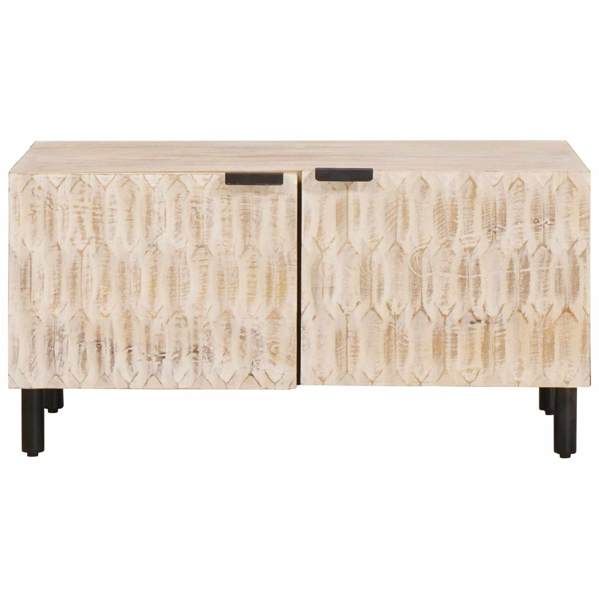 Sofabord Hvid 80 x 50 x 40 cm Massivt mangotræ