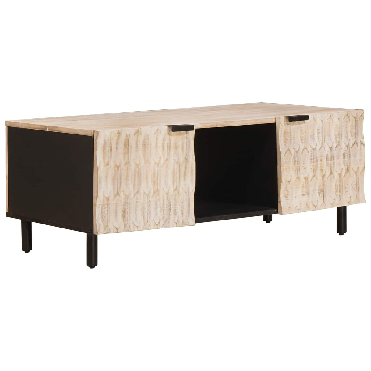 Sofabord Hvid 100 x 54 x 40 cm Massivt mangotræ