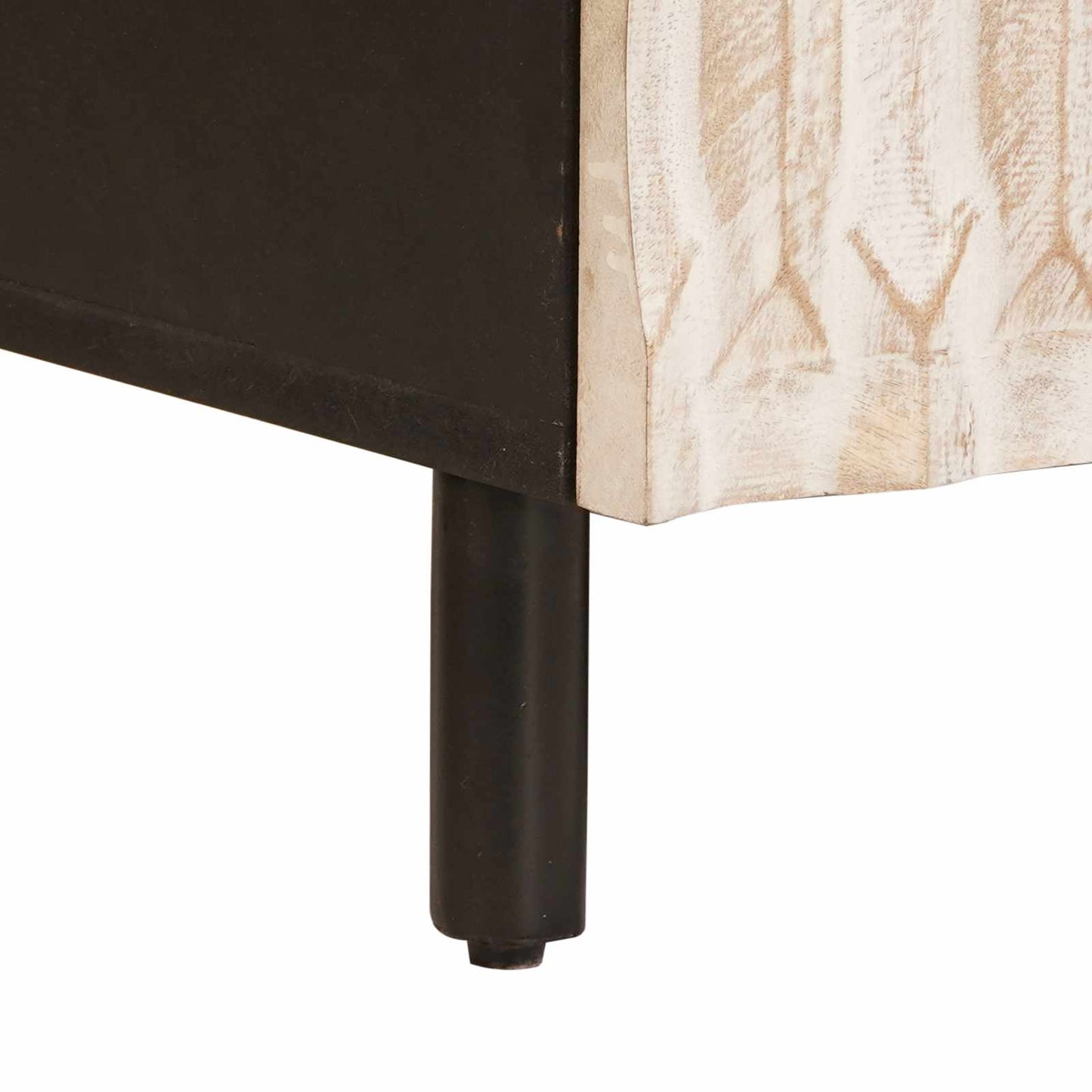 Sofabord med skuffe Hvid 80 x 54 x 40 cm Massivt mangotræ