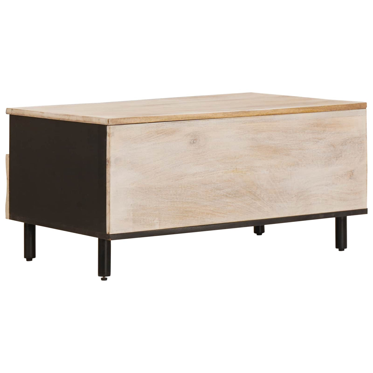 Sofabord med skuffe Hvid 80 x 54 x 40 cm Massivt mangotræ
