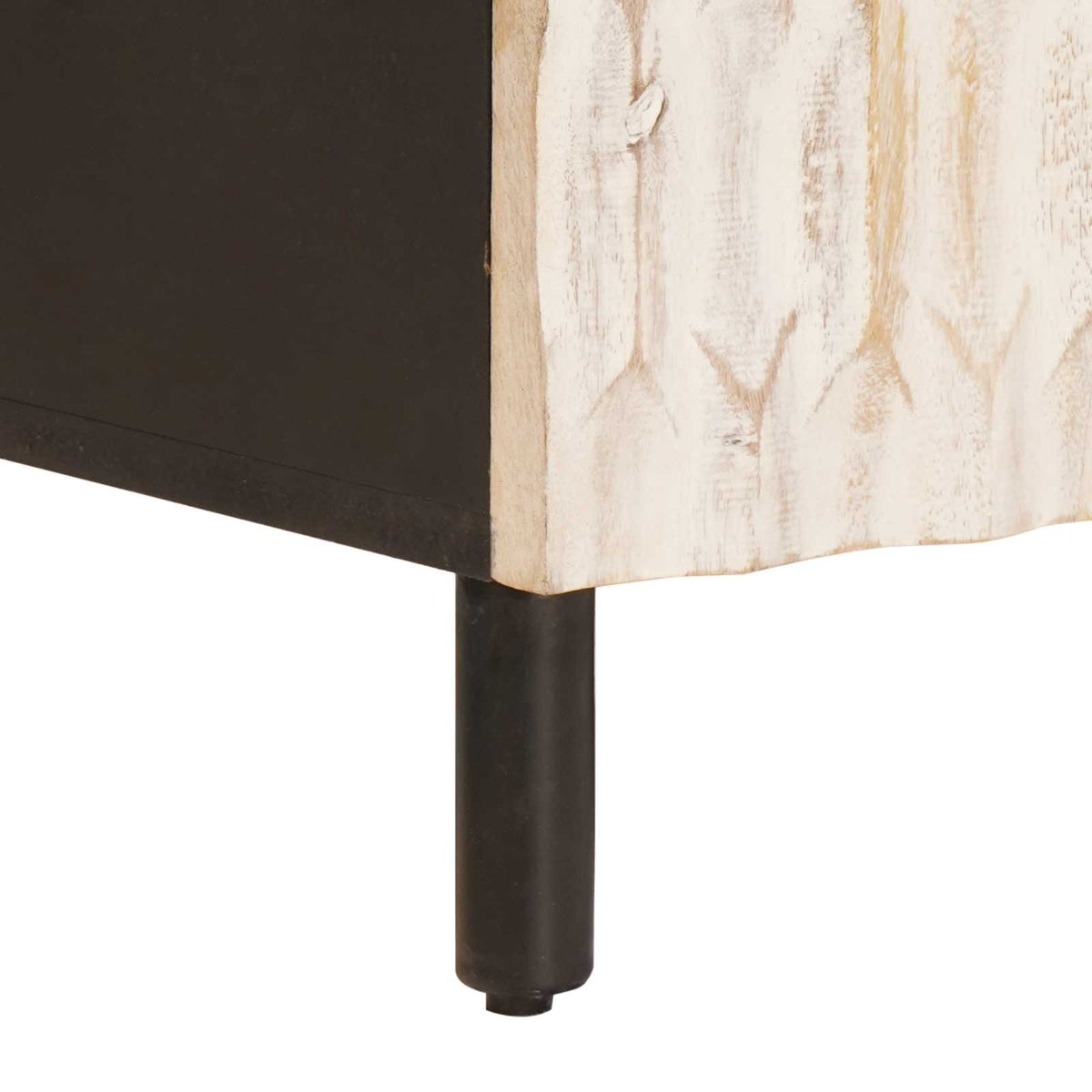 TV-skab Hvid Vask Finish 105 x 33 x 46 cm Massivt mangotræ