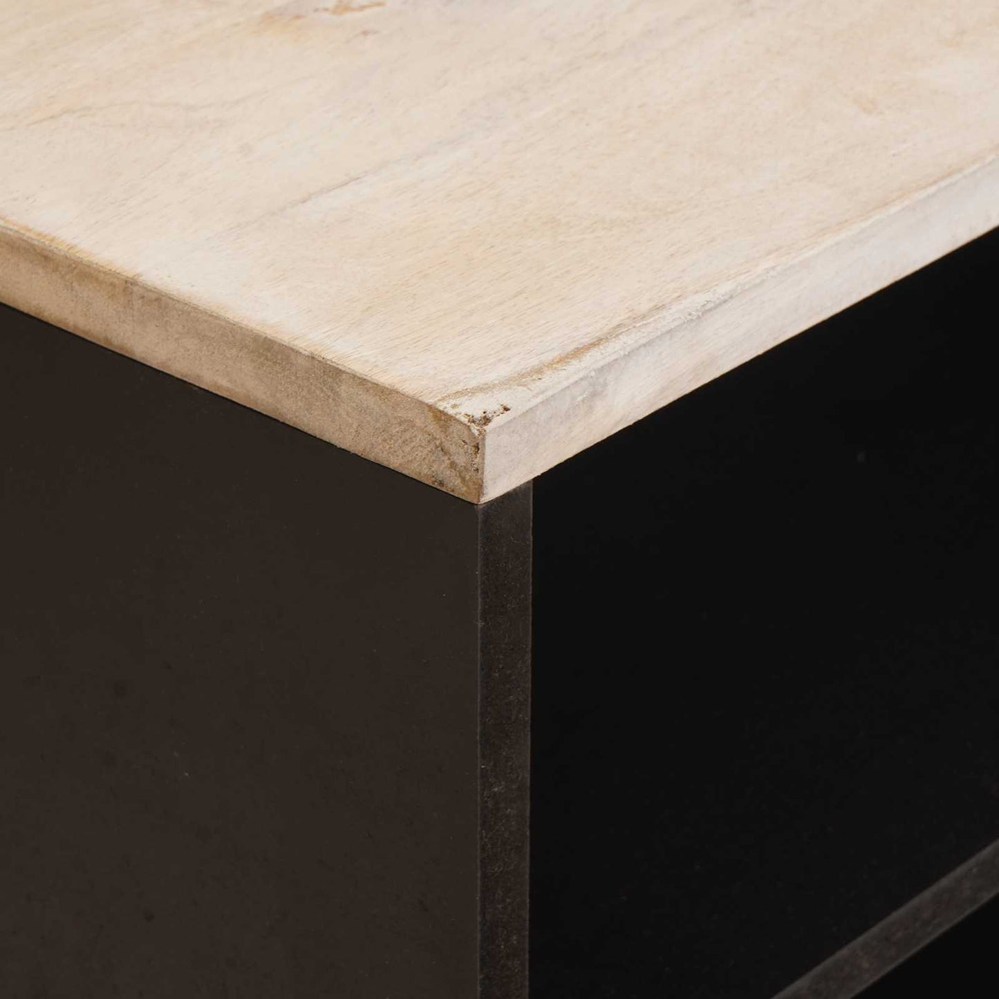 TV-skab Hvid Vask Finish 80 x 33 x 46 cm Massivt mangotræ