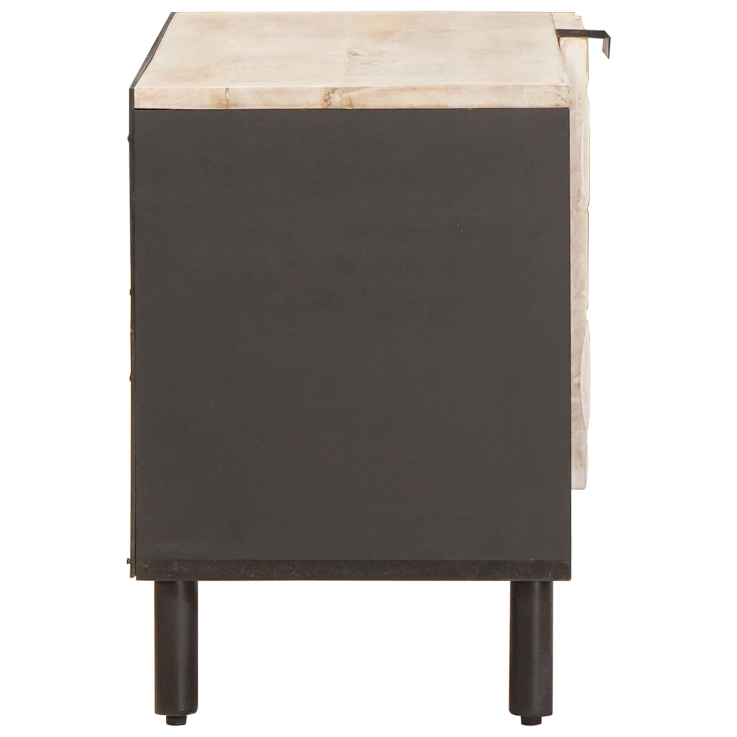 TV-skab Hvid Vask Finish 80 x 33 x 46 cm Massivt mangotræ