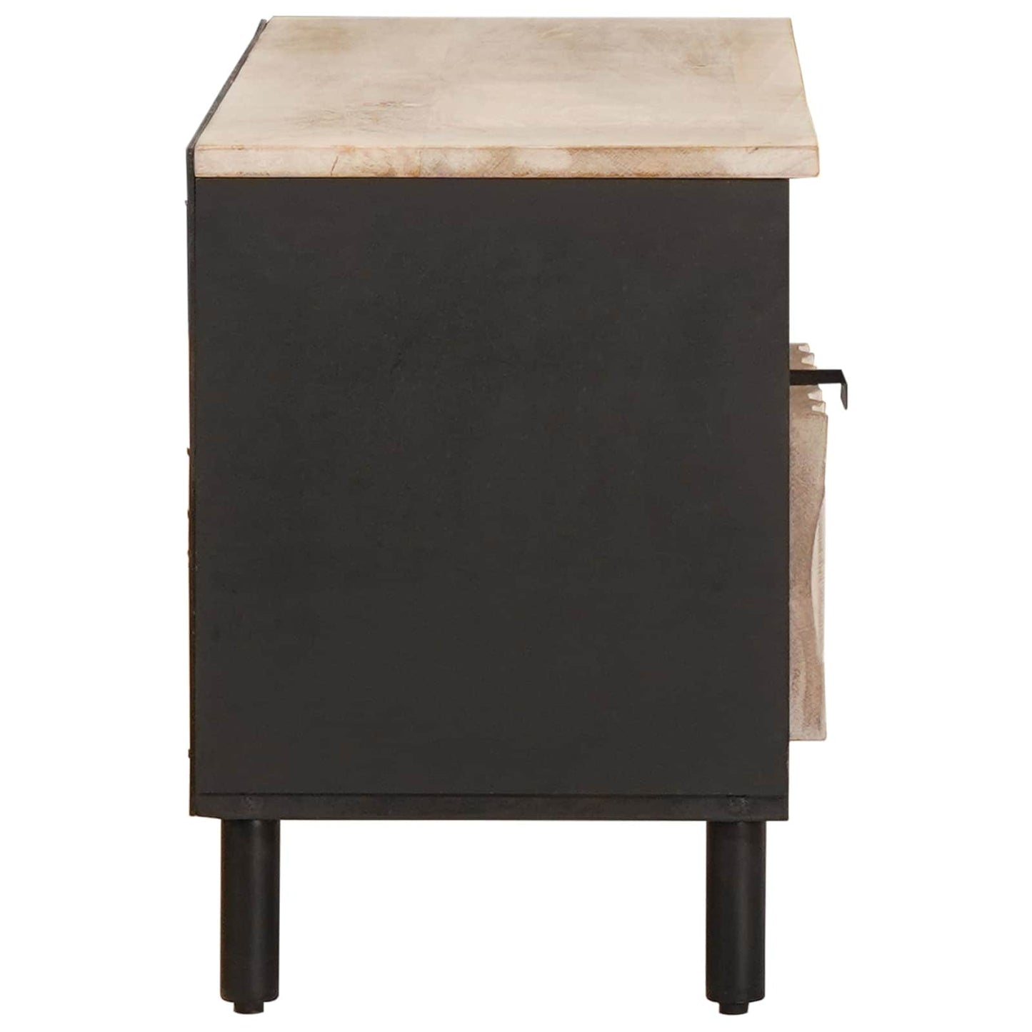 TV-skab Hvid Vask Finish 100 x 33 x 46 cm Massivt mangotræ