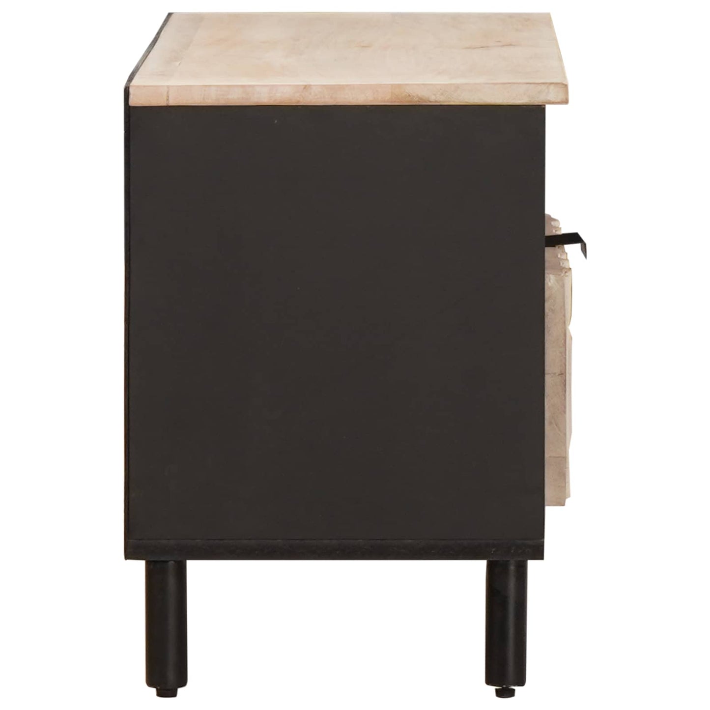 TV-skab Hvid Vask Finish 80 x 33 x 46 cm Massivt mangotræ