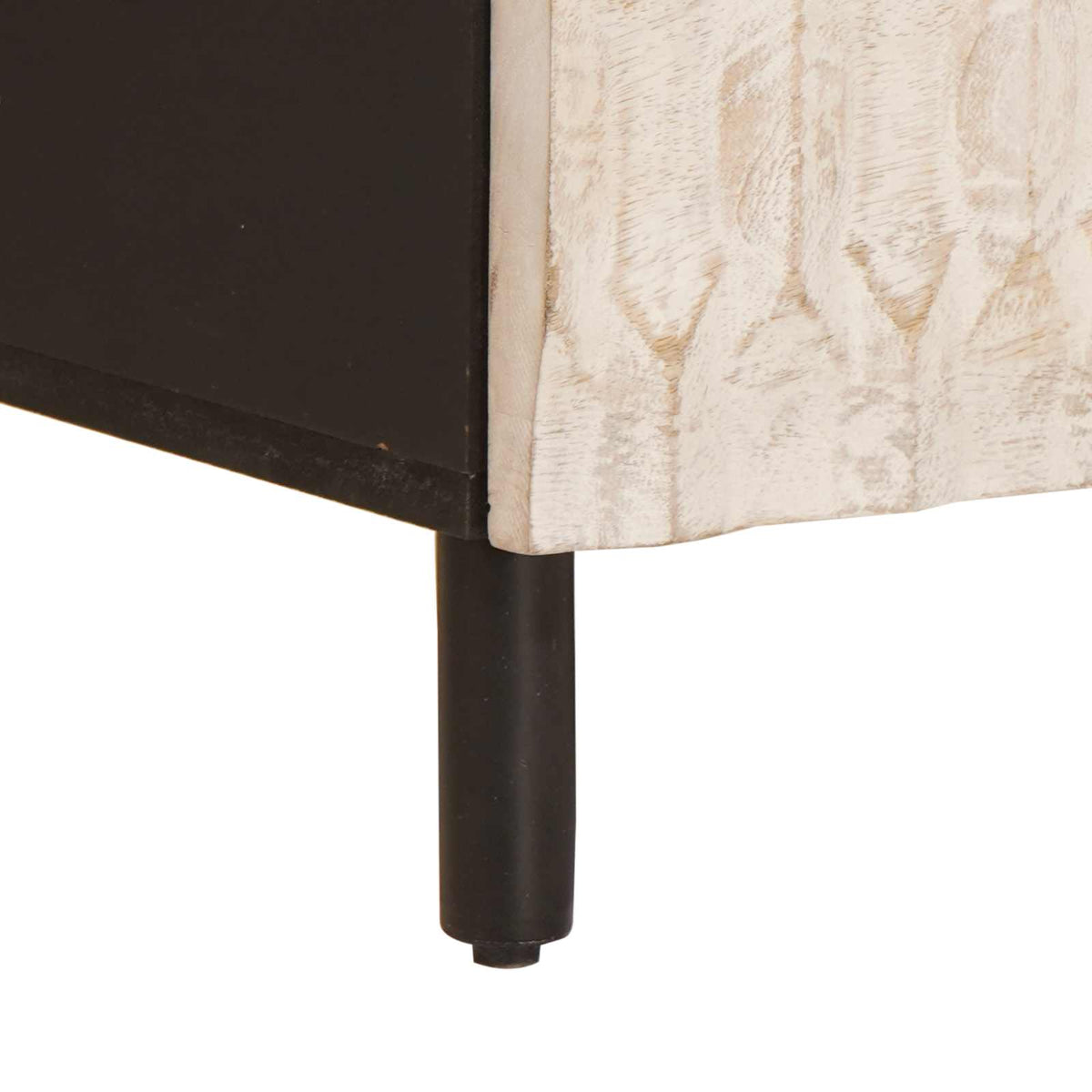 TV-skab Hvid Vask Finish 100 x 33 x 46 cm Massivt mangotræ