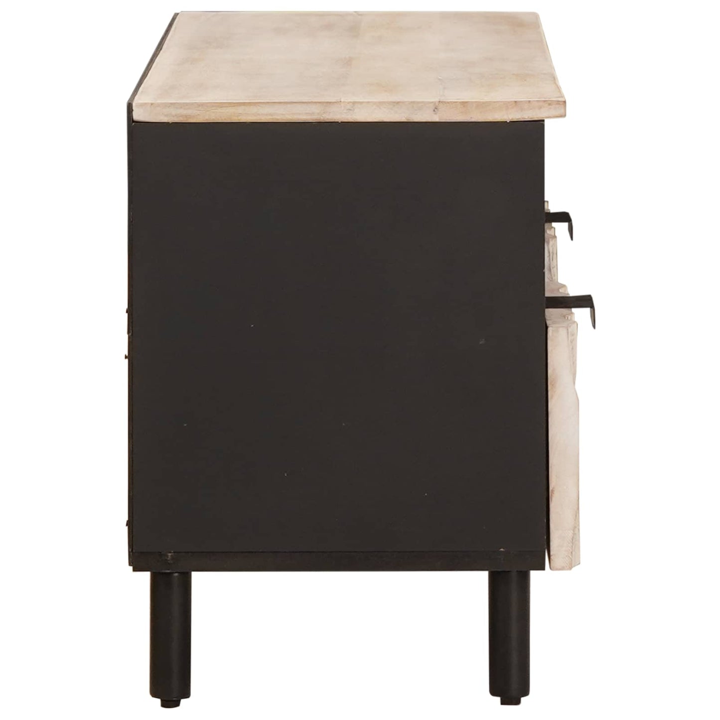TV-skab Hvid Vask Finish 100 x 33 x 46 cm Massivt mangotræ