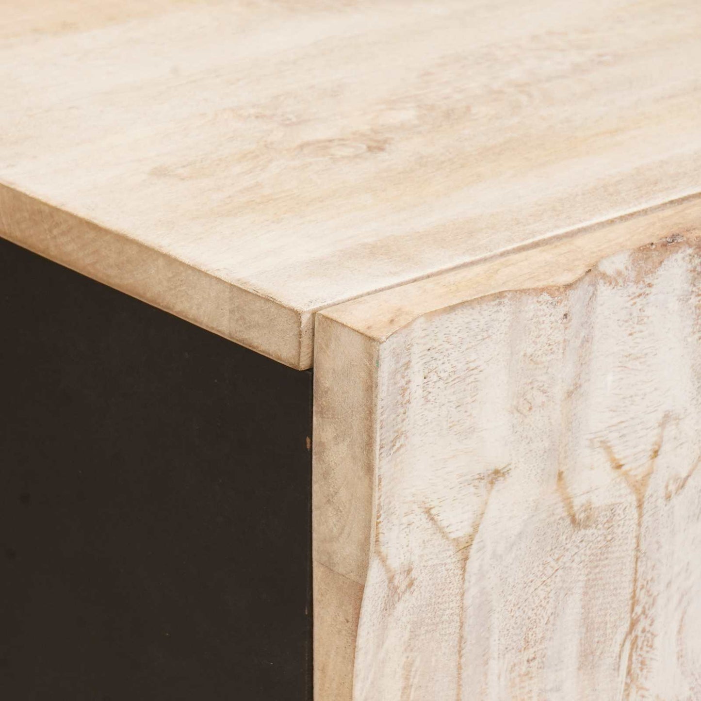 Sideboard Hvid Vask Finish 40 x 33 x 75 cm Massivt mangotræ