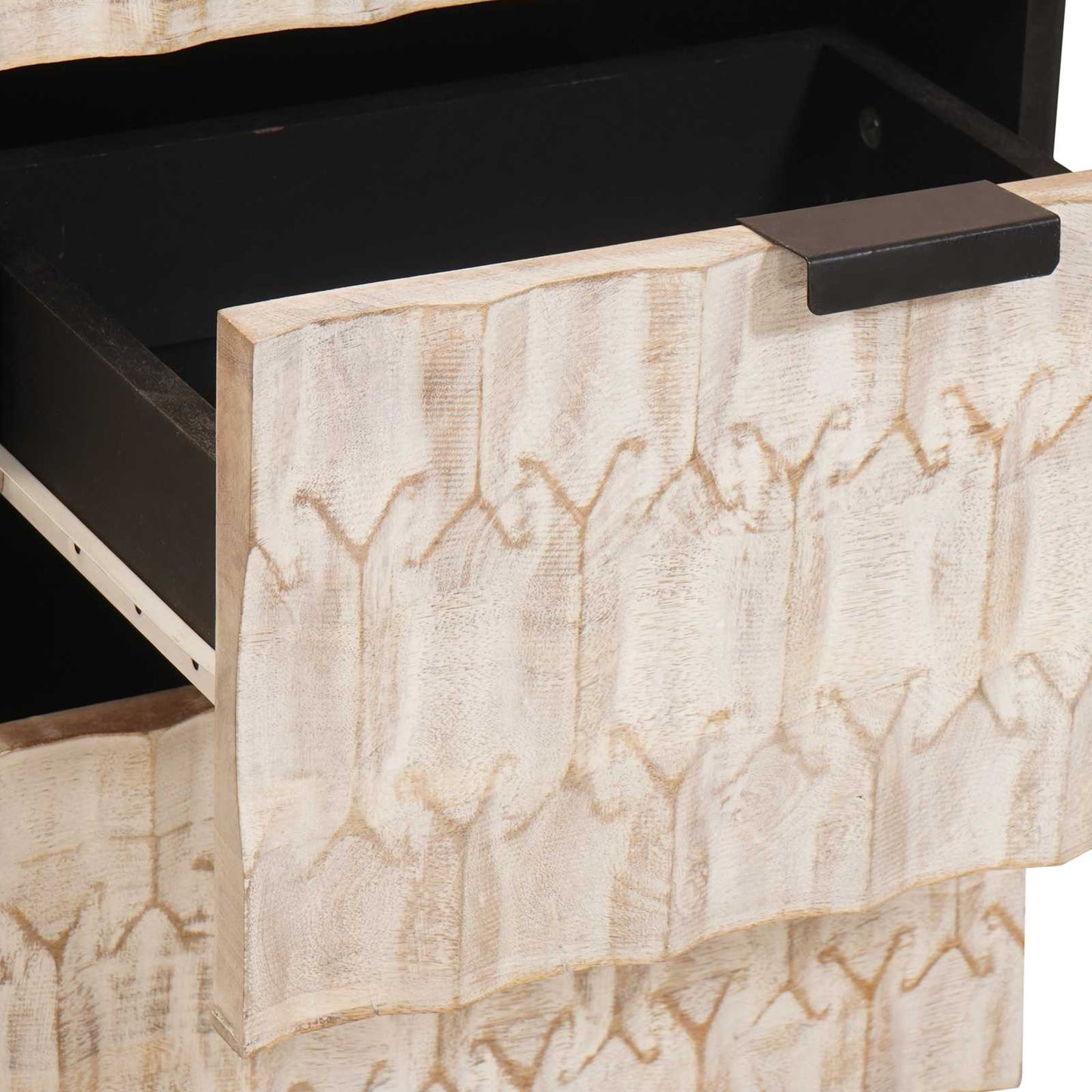 Sideboard Hvid Vask Finish 40 x 33 x 75 cm Massivt mangotræ
