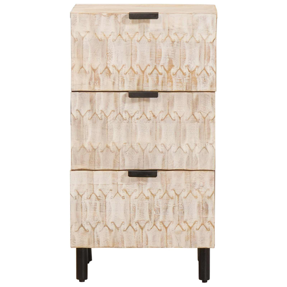 Sideboard Hvid Vask Finish 40 x 33 x 75 cm Massivt mangotræ