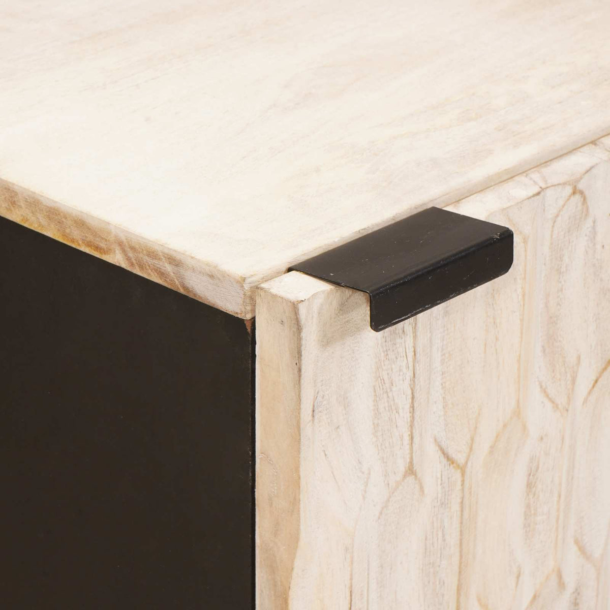 Sideboard Hvid Vask Finish 40 x 33 x 75 cm Massivt mangotræ