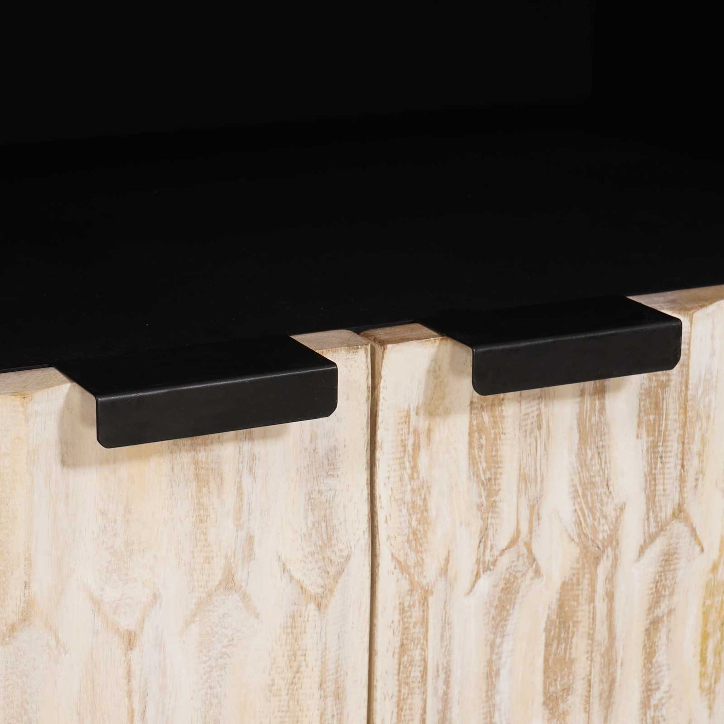 Sideboard Hvid Vask Finish 60 x 33 x 75 cm Massivt mangotræ