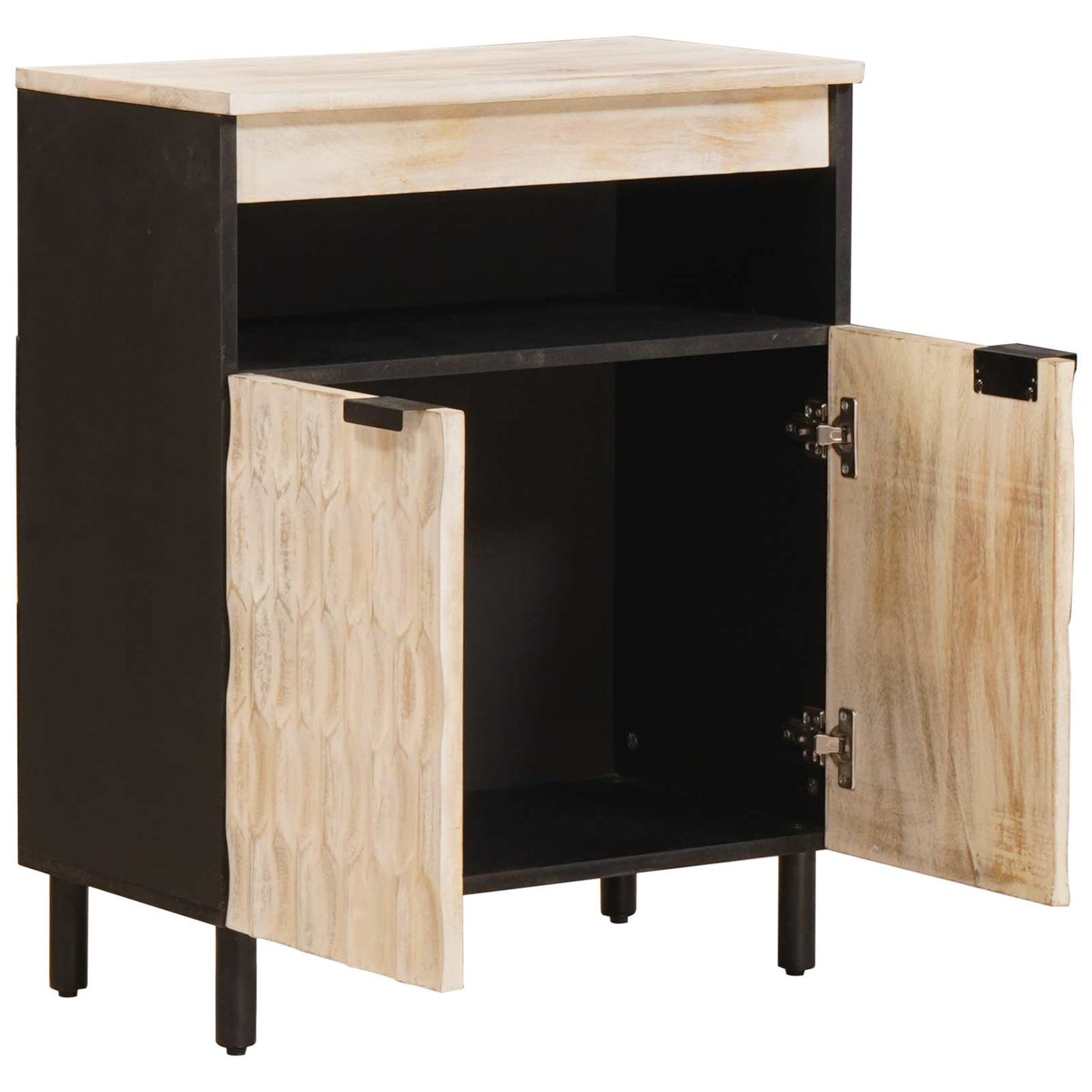 Sideboard Hvid Vask Finish 60 x 33 x 75 cm Massivt mangotræ
