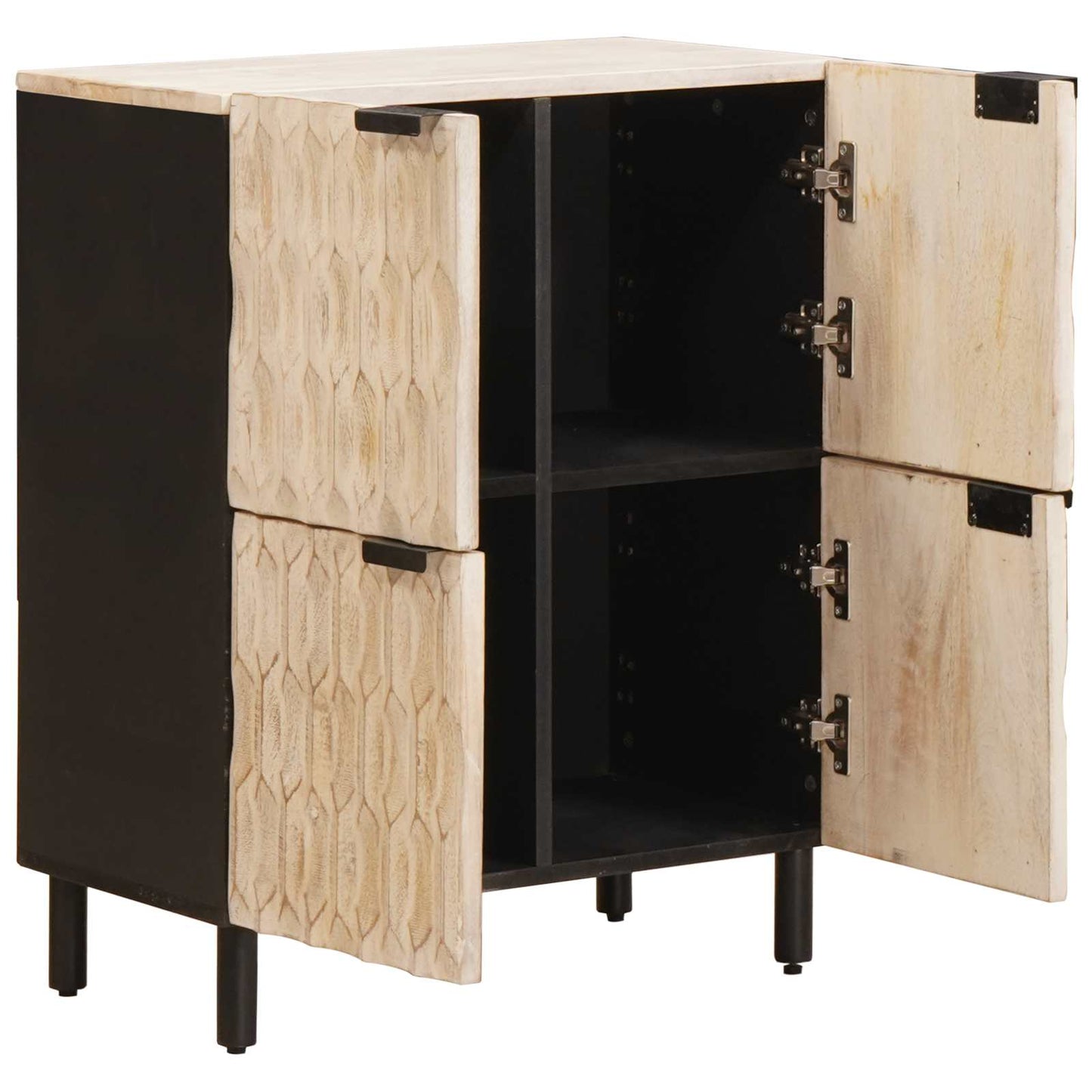 Sideboard Hvid Vask Finish 60 x 33 x 75 cm Massivt mangotræ