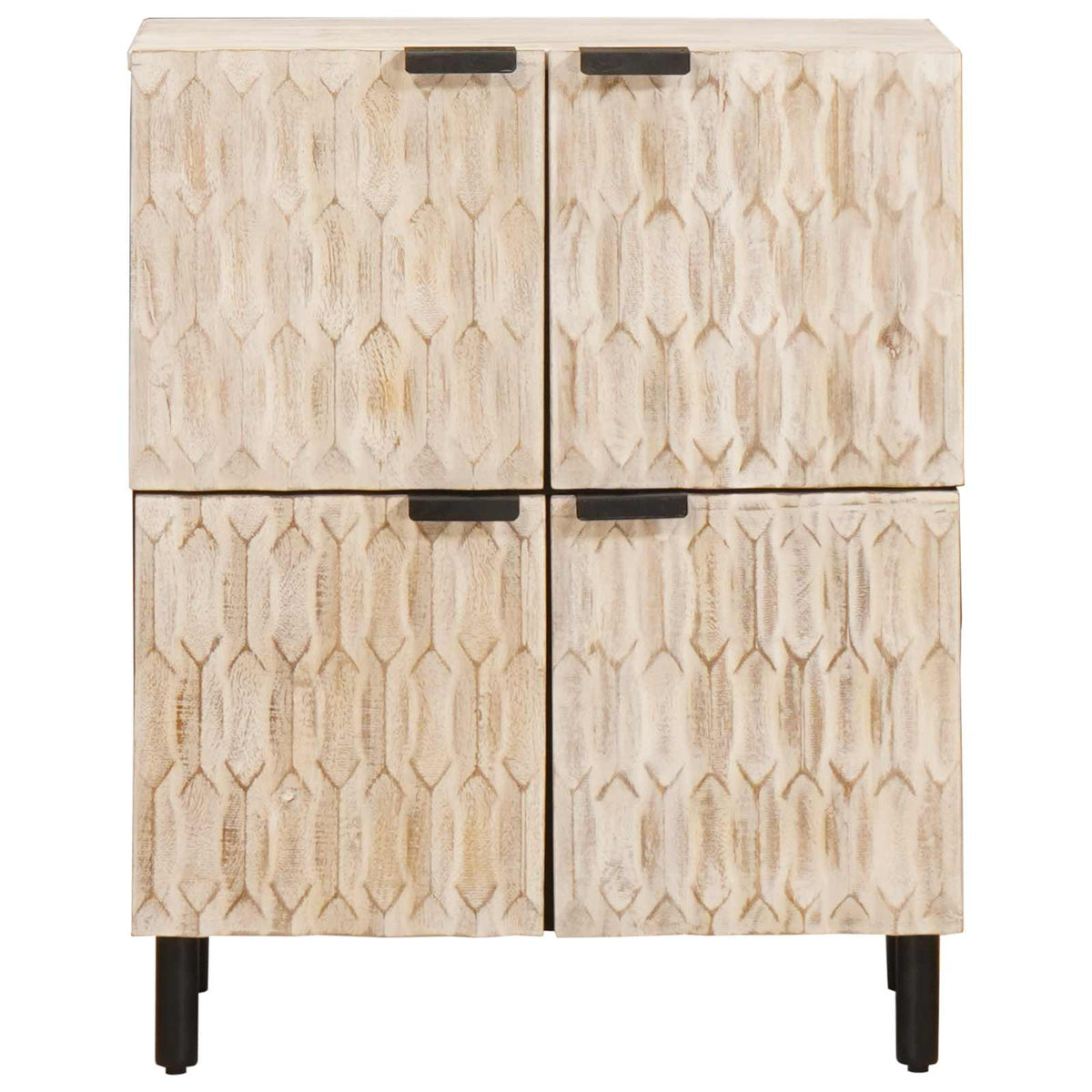 Sideboard Hvid Vask Finish 60 x 33 x 75 cm Massivt mangotræ